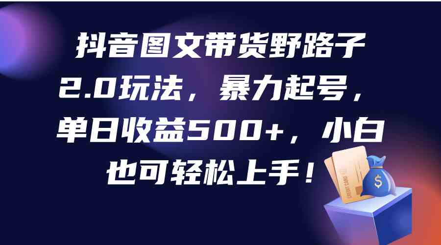 （9790期）抖音图文带货野路子2.0玩法，暴力起号，单日收益500+，小白也可轻松上手！-创业吧