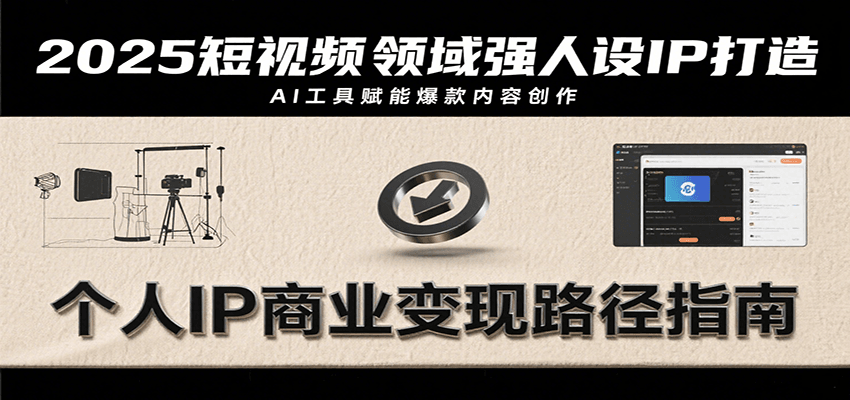 2025短视频领域强人设IP打造，结合爆款案例与AI工具应用，从个人出镜到商业成交转化-创业吧