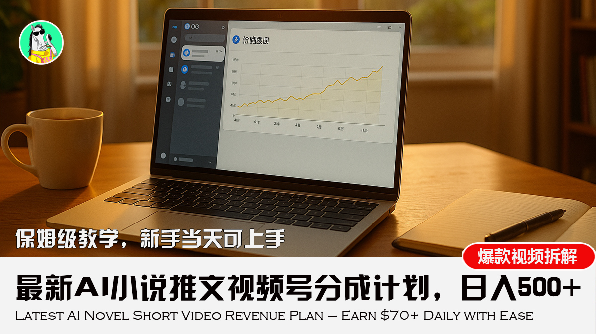 最新AI小说推文视频号分成计划，新手小白也能当天日入500+教程-创业吧