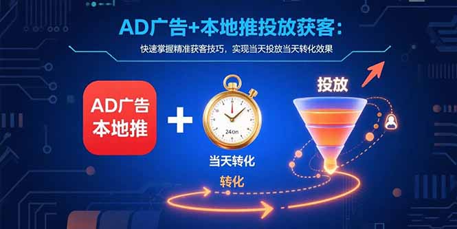 AD广告+本地推投放获客：快速掌握精准获客技巧，实现当天投放当天转化效果-创业吧