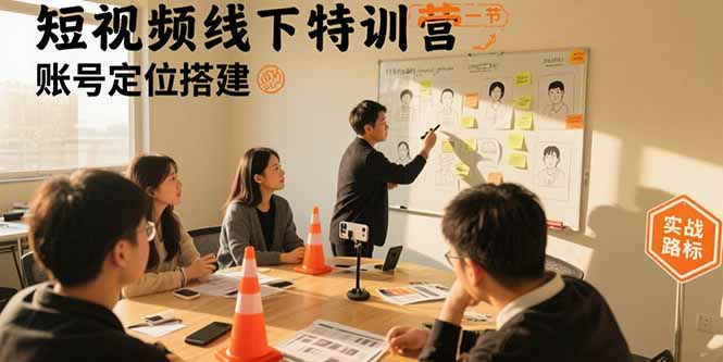 短视频线下特训营：账号定位搭建/口播号拍摄剪辑/直播间流量入口/变现实战-创业吧