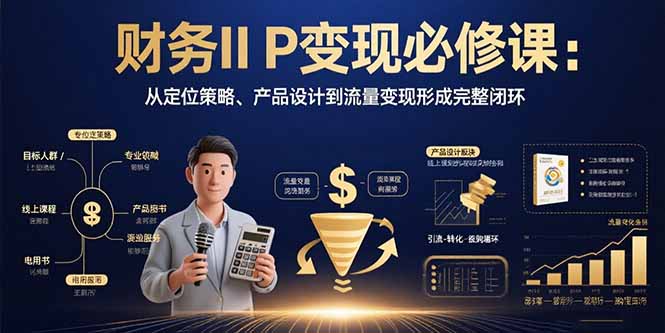 财务IP变现必修课：从定位策略、产品设计到流量变现形成完整闭环-创业吧