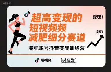 超高变现的短视频减肥细分赛道，减肥账号抖音实战训练营-创业吧