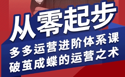 拼多多运营进阶系统课，从零起步，多多运营进阶体系课，破茧成蝶的运营之术-创业吧