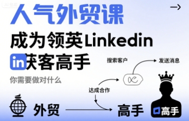 人气外贸课-成为领英Linkedin获客高手，你需要做对什么-创业吧