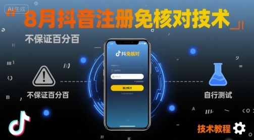 8月抖音注册免核对技术，不保证百分百，自测-创业吧