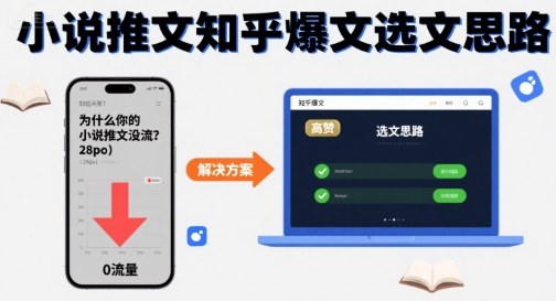 为什么你的小说推文没流量？小说推文知乎爆文选文思路-创业吧