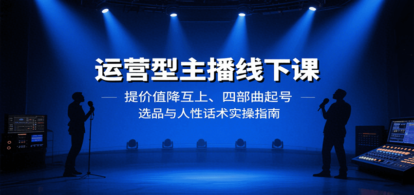 运营型主播线下课：提价值降互上、四部曲起号、选品与人性话术实操指南-创业吧