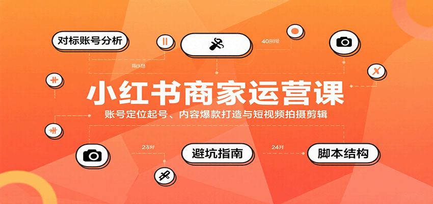 小红书商家运营课，账号定位起号、内容爆款打造与短视频拍摄剪辑-创业吧