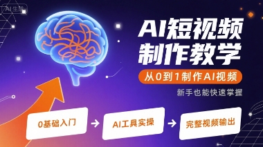 AI短视频制作教学，从0到1制作AI视频-创业吧