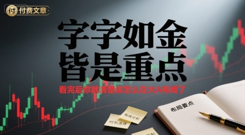 付费文章：字字如金 皆是重点， 看完后 你就清楚该怎么在大A布局了-创业吧
