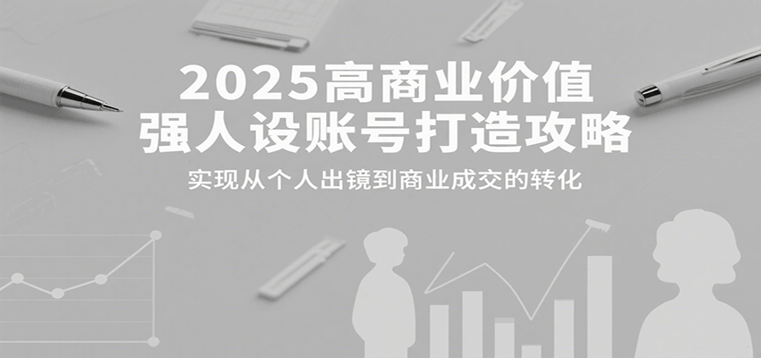 2025高商业价值强人设账号打造攻略，实现从个人出镜到商业成交的转化-创业吧