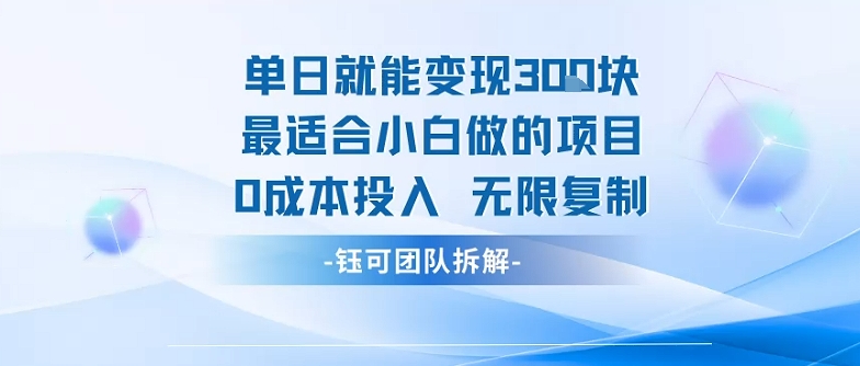单日就能变现3张最适合小白做的项目0成本投入 无限复制-创业吧