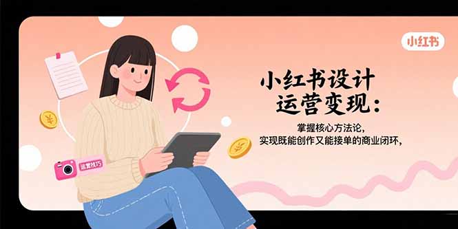 小红书设计运营变现：掌握核心方法论，实现既能创作又能接单的商业闭环-创业吧
