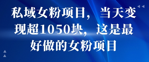 私域女粉项目，当天变现超1k，这是最好做的女粉项目，可放大操作-创业吧
