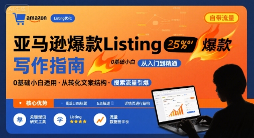 亚马逊爆款Listing写作方法，亚马逊0基础小白也能写爆款自带流量的Listing-创业吧
