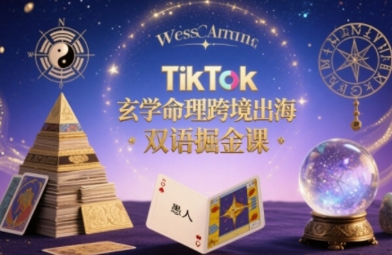 TikTok玄学命理跨境出海双语掘金课，手把手教你用命理知识精准直击海外用户痛点-创业吧