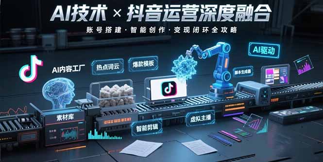 AI技术与抖音运营的深度融合应用：涵盖账号搭建、内容创作、收益变现等-创业吧