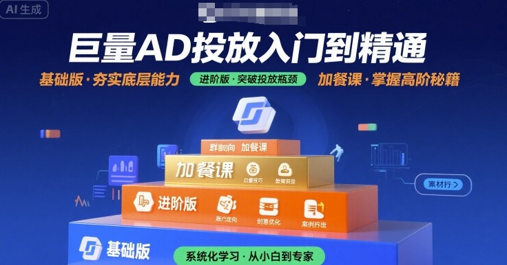 巨量AD投放入门到精通，基础版+进阶版+加餐课-创业吧