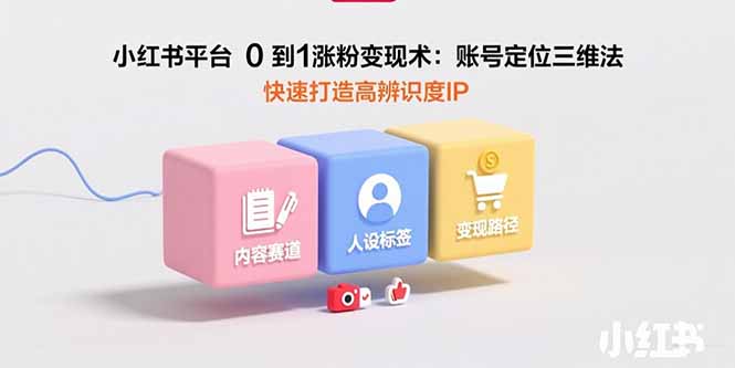 小红书平台0到1涨粉变现术：账号定位三维法，快速打造高辨识度IP-创业吧